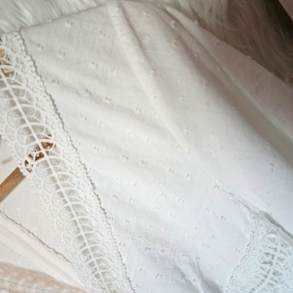 Shein Swiss Dot Lace Detail Shorts Romper - Picture 4 of 5